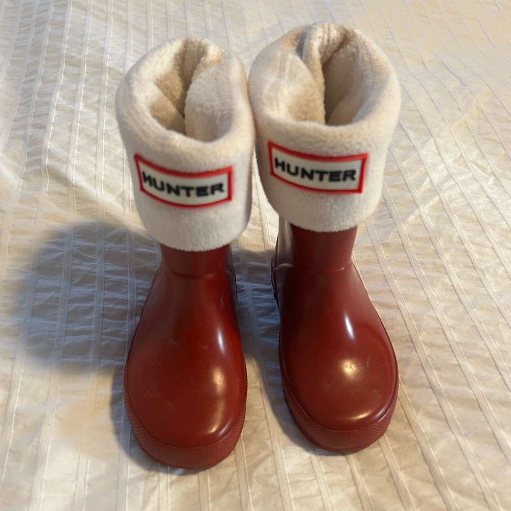 Red Toddler Hunter Boots with Socks